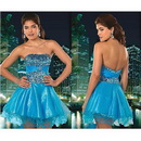 Free Shipping Elegant Gorgeous Sexy Strapless Beaded Organza Cocktail Dresses/Prom Dress/Party Dress/Club Dress CD096