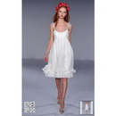 Full Refund Guarantee! Free Shipping Sundayfrog A-Line Square Neck Little White Dress Taffeta Beaded Mini Cocktail Dress -W18