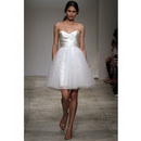 Full Refund Guarantee! Free Shipping Sundayfrog A-Line Sweetheart Little White Dress Satin Organza Mini Cocktail Dress -W14