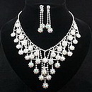 Free Shipping ! Hot Sell Bridal Jewelry Set Bridal Accessories Pearl Wedding Jewelry Set Shining Necklace Earring Set