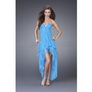 Free Shipping Blue Silk Stretch Sweet Heart Cocktail Dress