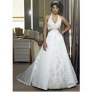 A Line Wedding Dresses Halter Bridal Wedding Gown Ball Prom Evenning Dress Chapel Train 03