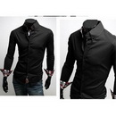 20/lot New Mens Casual Slim Fit Stylish Dress Shirts Colour:Black Size XS,S,M