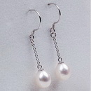 925 Silver 7.5 Mm Round Freshwater Pearl Earring B2AAA