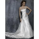 One Shoulder Slim A Line Wedding Dress, Wd10083