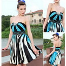 Free Shipping! MOQ:1 Piece, New Arrival Strapless Print Cocktail Dress, Ladies Short Summer Sexy Dress 82628 Retal