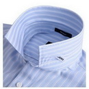 Sky Blue Stripes Jacquard Weave Shirt, Man's Shirt, Cotton Shirt