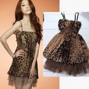 Free Shipping! Lady's Sexy Leopard Cocktail Dress X9588 BY HK POST!