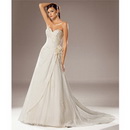 Free Shipping Satin and Organza A Line Wedding Dress