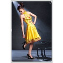 Free Shipping 2010 Fashion Styles On Sale D82587 Christmas Dresses Princess Line Yellow Wedding Dress
