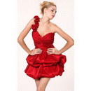 Custom Made 2011 New Arrival Satin One-Shoulder Free Shipping Cocktail Dress