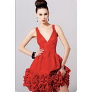 2011 New Beautiful Red V Neckline Aline Party Dresses Cocktail Dresses CCK021