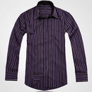 FREE SHIPPING:Wholesale Male Shirts /Men's Dark-purple Stripes Shirt/Men's Long Sleeve Shirt /business Shirt / Cotton Shirt 004