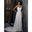 Strapless Floor-Length Sleeveless Chiffon A Line Wedding Dresses