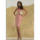 C566 Custom-made Strapless Satin Cocktail Dresses