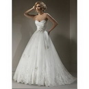 Sexy Style White A Line Sleeveless Lace Wedding Dresses Sweetheart Wedding Dress