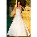 Free Shipping! Elegant Custom-made Appliqued Organza Full A Line Wedding Dress