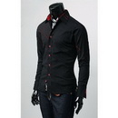 Free Shipping New Mens Casual Slim Fit Stylish Dress Shirts Colours:Black Szie:XS,S,M #23