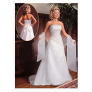 Free Shipping-organza A Line Wedding Dress with Lace Up and Chapel Train Wedding Dress