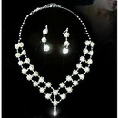 08 Bridal Jewelry Sets Wedding Jewelry Bridal Necklace+earring Earbob Crystal Rhinestone Wedding Accessories