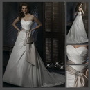 MG6598*Taffeta Free Shipping Strapless A-line Bowknot Sash Bridal Gown Wedding Dress