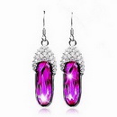 Free Shipping ,925 Silver Crystal Earrings ,Color Purple