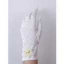 Free Shipping Satin Wrist Embroidery Applique Wedding Bridal Gloves 999WG0123