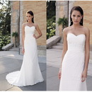 White Bridal Wedding Dress 2010 Hot Sale Beach Style Sweetheart Emprie Sheath Court Train Excellent Chiffon
