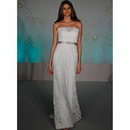 Free Shipping Wholesale Gorgeous Custom-made Strapless Lace A Line Wedding Dress Wedding Gown Bridal Dress