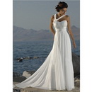 New Sexy V-Neckline Chiffon Floor-Length Sleeveless A Line Wedding Dresses (Free Shipping)