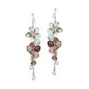 Earrings, Bridal Accessory, Birthday Gift, Shell, Crystal Silver Earrings