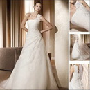 Free Shipping EU388 Designer Brush Train Beaded One Shoulder Dress Wedding