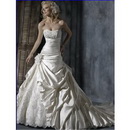 Newest Popular Gorgeous Wedding Dress,satin Beaded A-line Real Sample Wedding