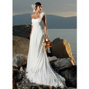 A-line One Shoulder Chiffon Wedding Dress