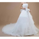 R1E026 Elegant Bridal's White Wedding Dress, First-class Fabric Wedding Dress