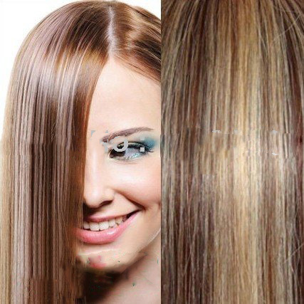 22",Clip In/on Hair Extensions,100% Remy Human Hair Extension,#4/613 7pcs/set,100g/set,Free Shipping Hk POst