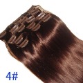 Wholesale 22 Inch Clip in On Human Hair Extensions 80g #4 Medium Brown