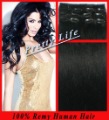 15" 100% Remy Human Hair Extensions Clip In/On Hair,7pcs/70g/15 Clips ,Free Shipping,Jet Black 1# 1 Set/lot