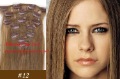7pcs 20" #12,80g Full Around Head Human Hair Clip in On Extensions