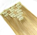 18" Clip In/on Hair Extension, 100% Human Hair Extension,#18 Ash Blonde, 7pcs/set,70g/set