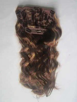 Free Shipping 14" 16" 18" 20" Body Wave #4/27 One Piece Human Hair Clip In/on Extension