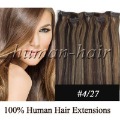 20" 3 Pcs/set Human Hair Clips On in Extension #4/27 Mixed Color, 36gram