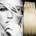 Fashion 80g 20" Clip in Hair Extension 100% Human Hair #60 (1 Set=7pcs) Free Shipping