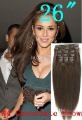 Brown 7pcs/set 70g 26"x32" CLIP IN On HAIR EXTENSIONS , REMY HUMAN HAIR EXTENSIONS #4 Chocolate