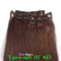 4 Sets/lot 20" 7pcs-set #33 CLIP in On Hair Extensions 70g Dark Auburn 100% Human Hair Extension, Full Colors Assortable