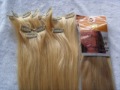 20" Blond Clip On Hair Extension, 100% Human Hair Extensions, Remy Clip in Hair Extension
