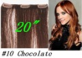 5 Sets/ Lot 20" X 32" Width 70g CLIP IN ON HAIR EXTENSIONS , REMY HUMAN HAIR EXTENSION #10 Chocolate 7pcs/set