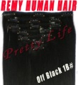 15inch 7pcs 100% Remy Human Hair Extensions Clip In/On Extensions,70g 15clips,Free Shipping,Off Black 1B# 1 Set/lot