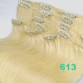 Wholesale 18'' Inch Clip in On Human Hair Extensions #613 Bleach Blonde 70g 7pcs
