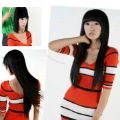 Brand New 22" 6pcs Clip On In Remy Human Hair Extensions Black & FREE SHIPPING 102641